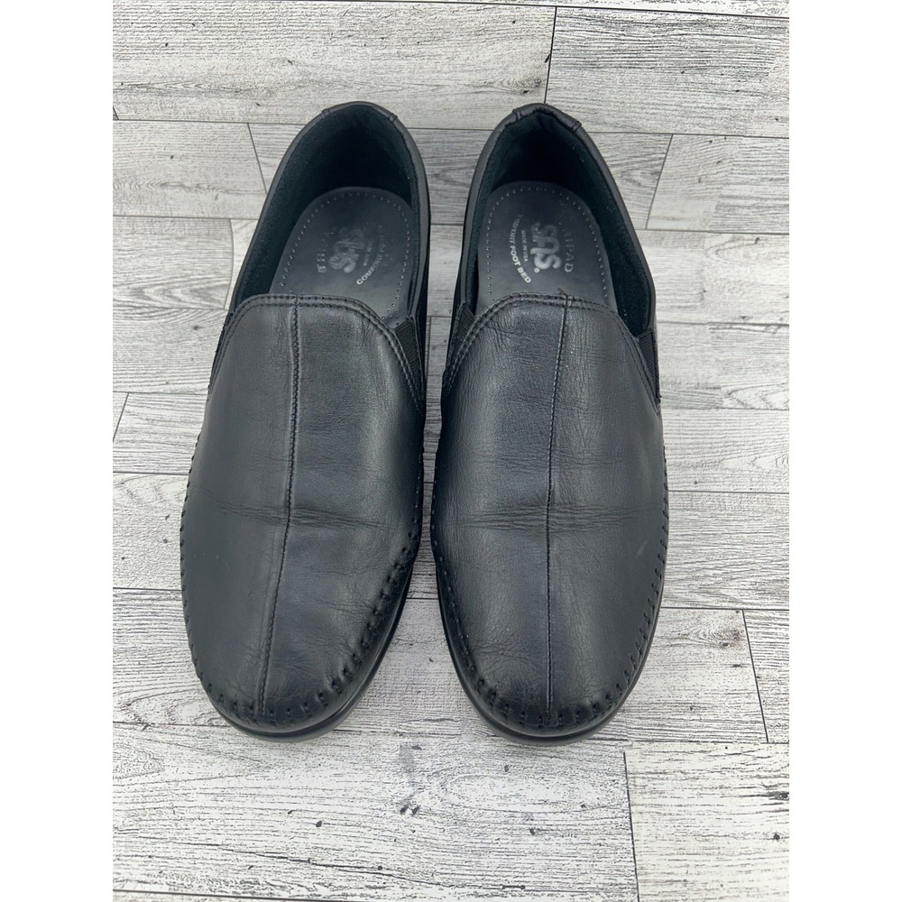 SAS Tripad Comfort Black Leather Slip On‎ Casual Loafers Shoes Women's